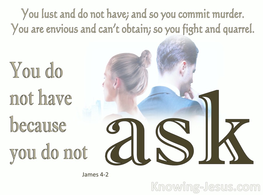 James 4:2 You Do Ask And Do Not Receive (brown)